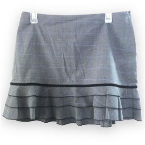 Speckless Gray & Blue Plaid Skirt with three layers of ruffles Size 11